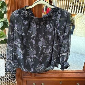 Love Stitch Black Floral Blouse
